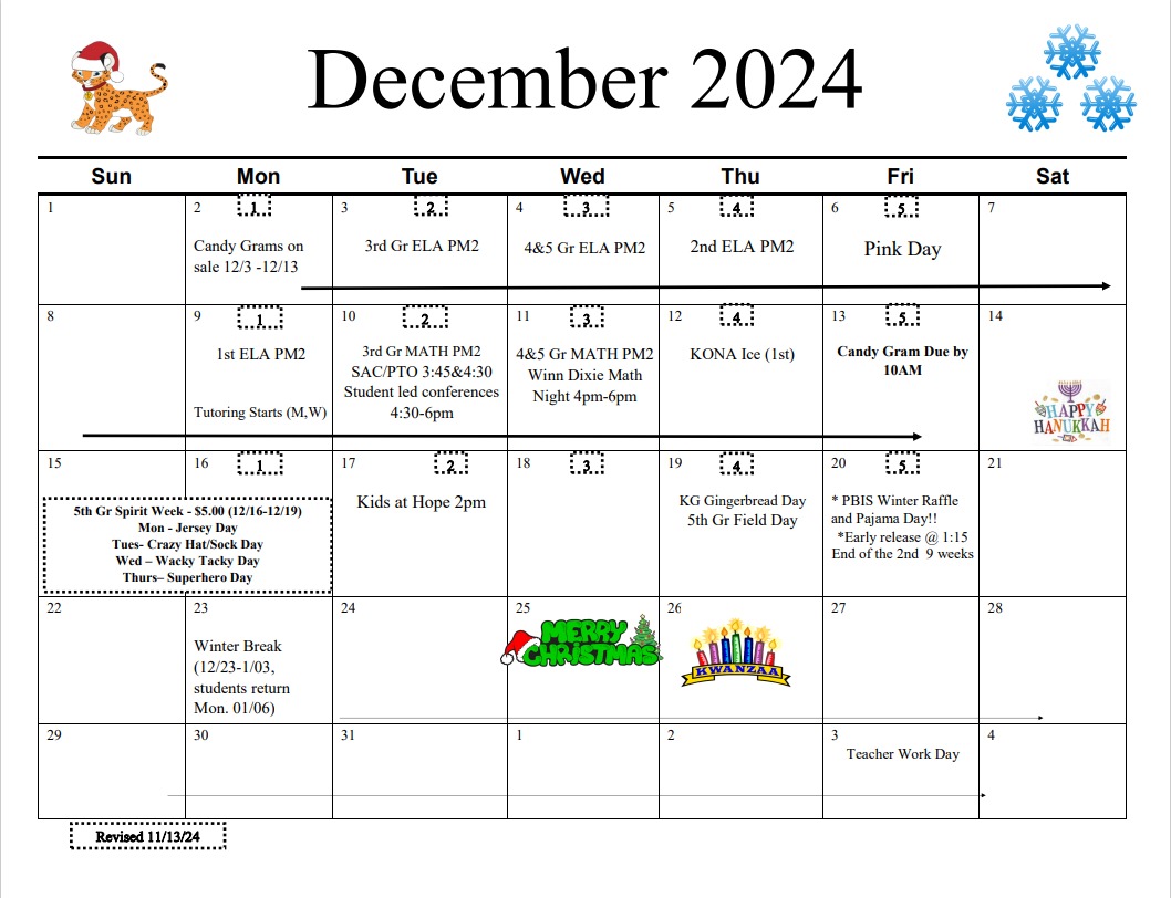 Calendar – Bayshore Elementary