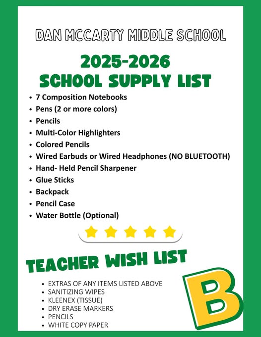 School Supply List