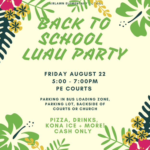 Luau Party Facebook Post