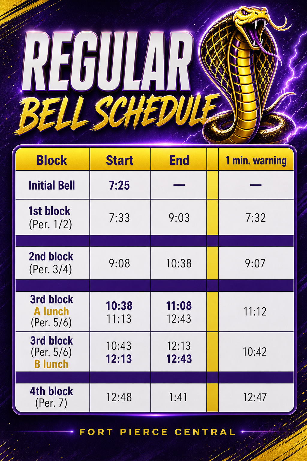 Regular Bell Schedule