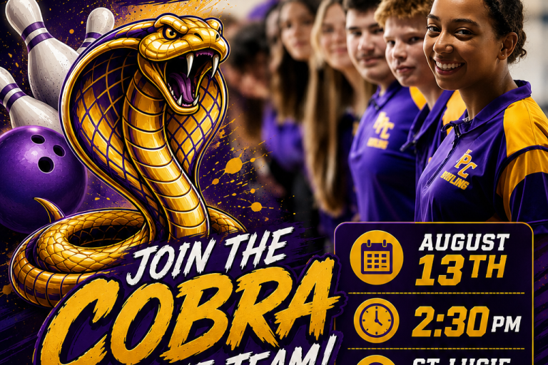 Bowling tryouts will be August 13th at 2:30pm at St Lucie Lanes.