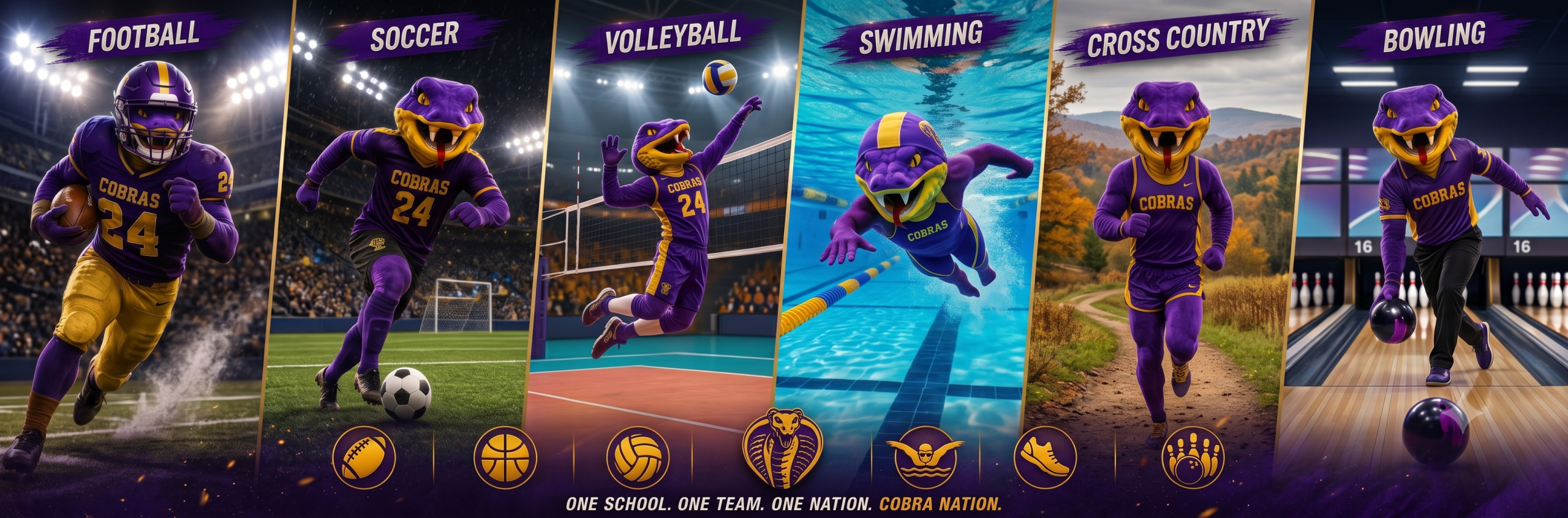 Composite banner for fall sports