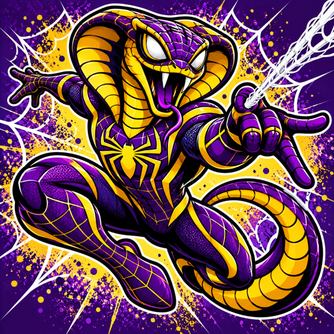 Cobra Web-Slinger Mascot in Action