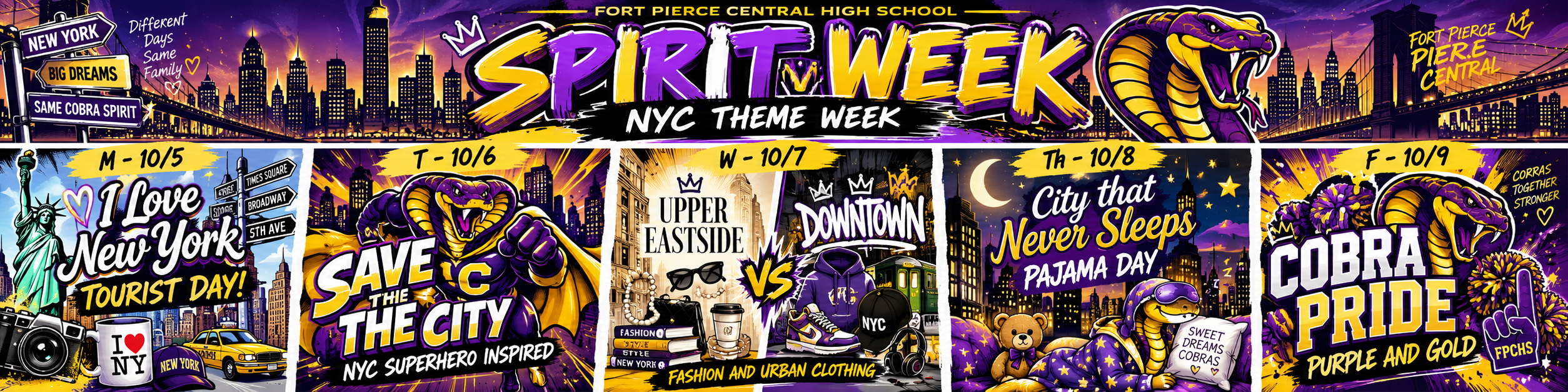 NYC-Themed Cobra Spirit Week Banner