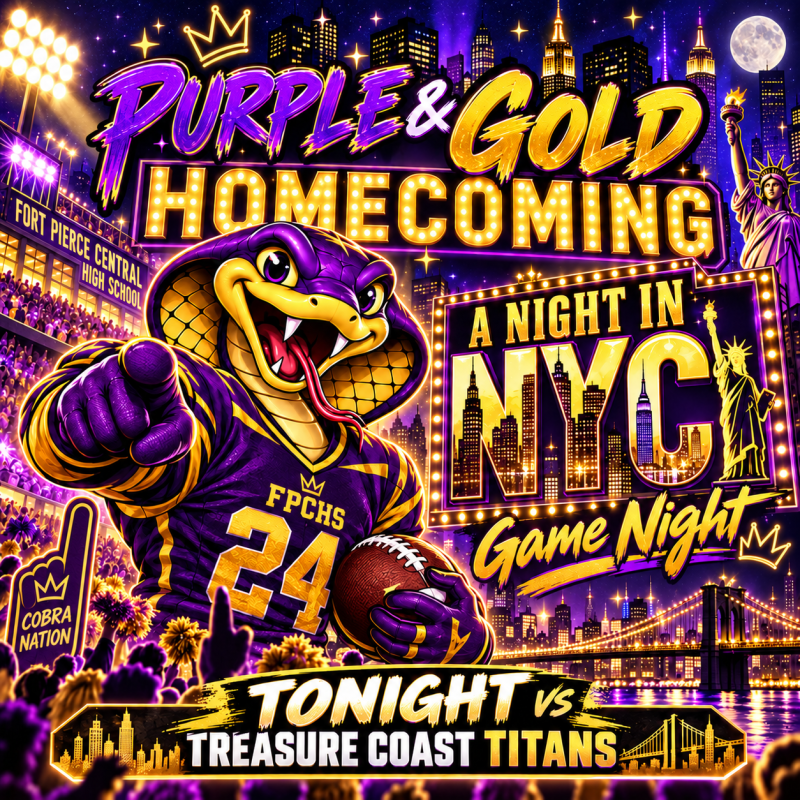 Purple and Gold NYC Homecoming Purple and Gold NYC Homecoming Football game 7pm 10/9 at Lawnwood Stadium