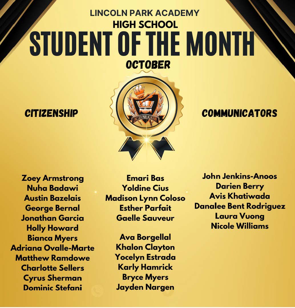High School Student of the Month – October