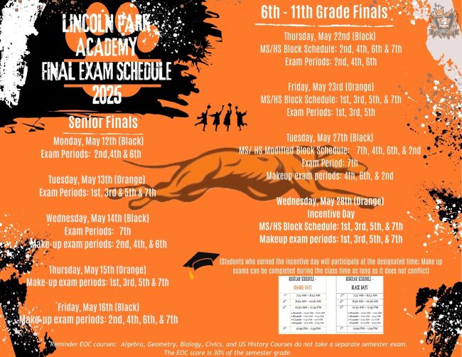 LPA Final Exam Schedule 2025 FV