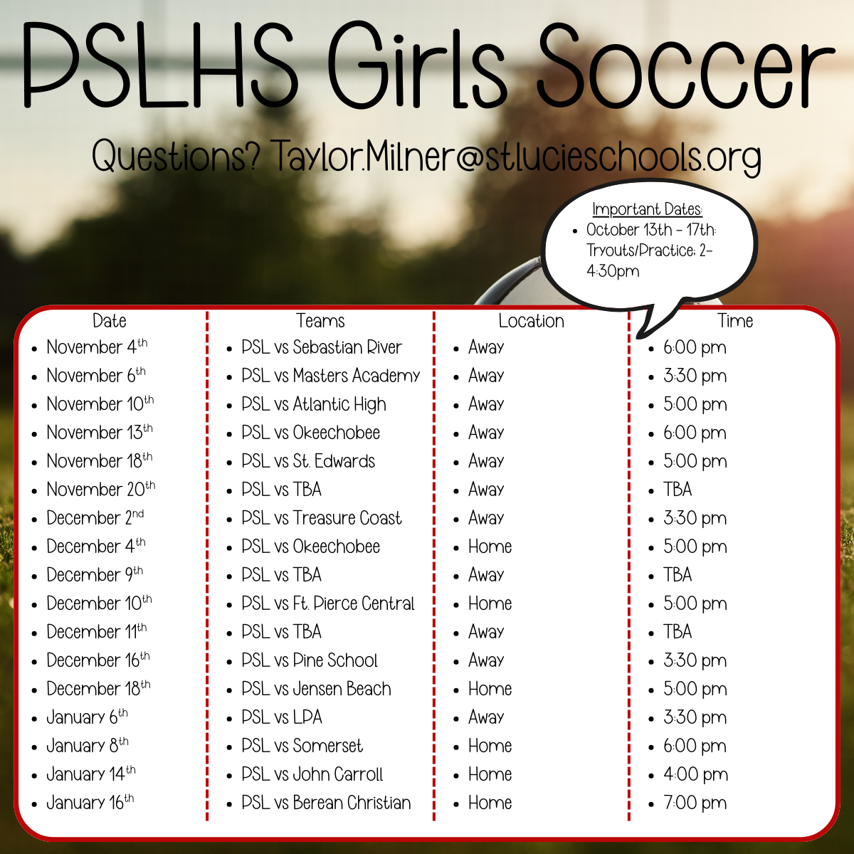 Girls Soccer