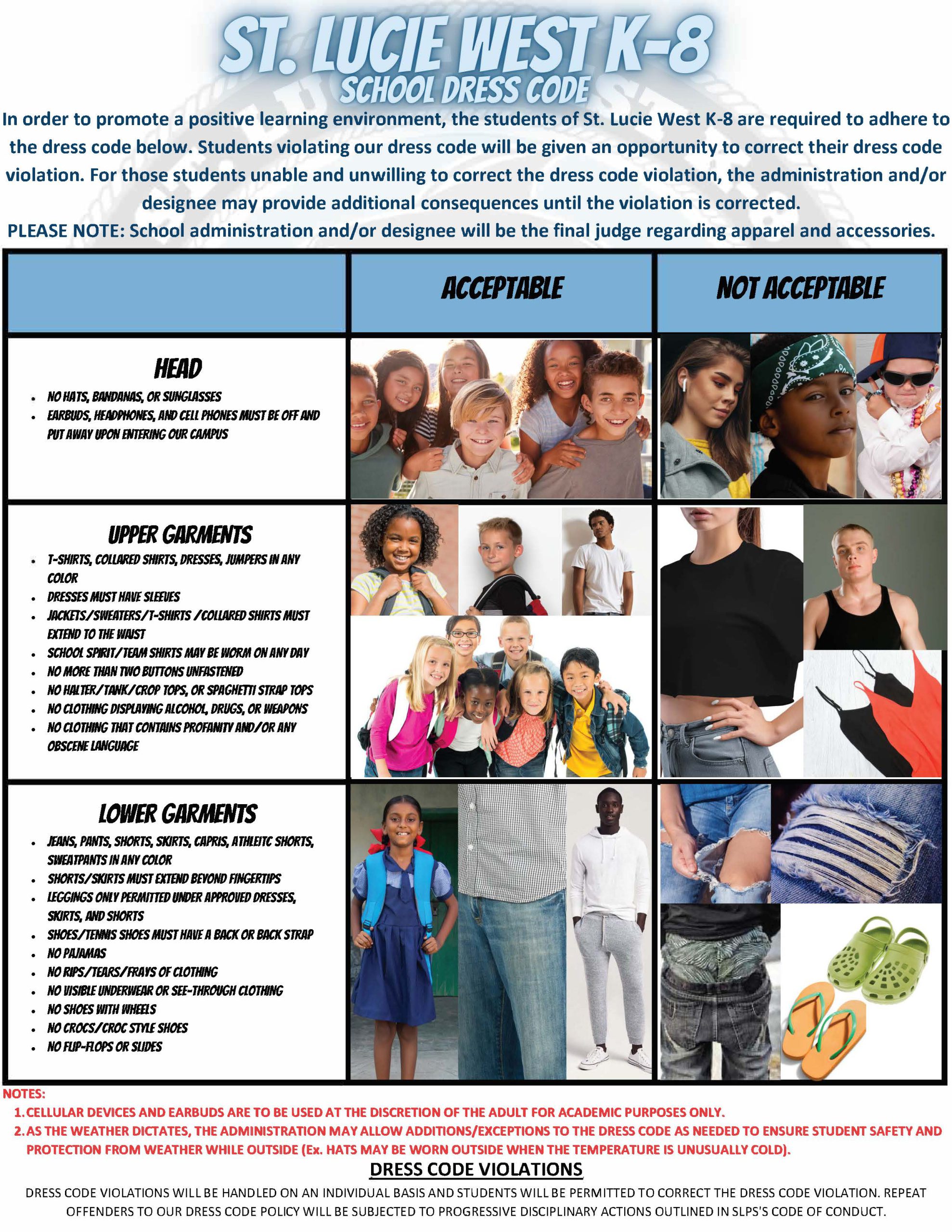 2023 2024 Updated Dress Code St. Lucie West K8
