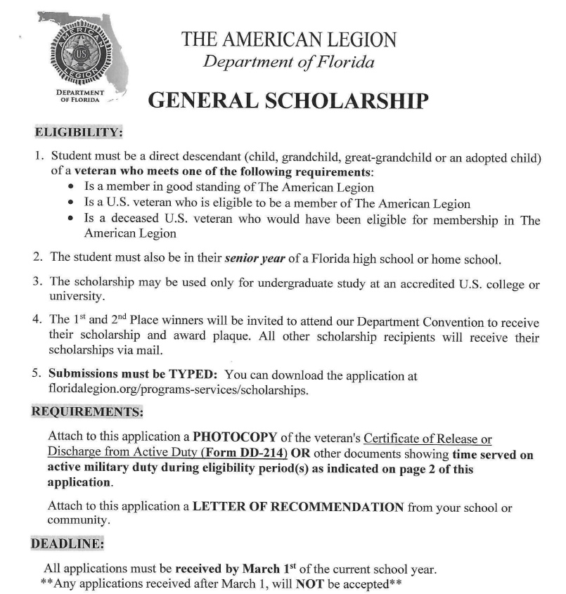 american legion scholarship