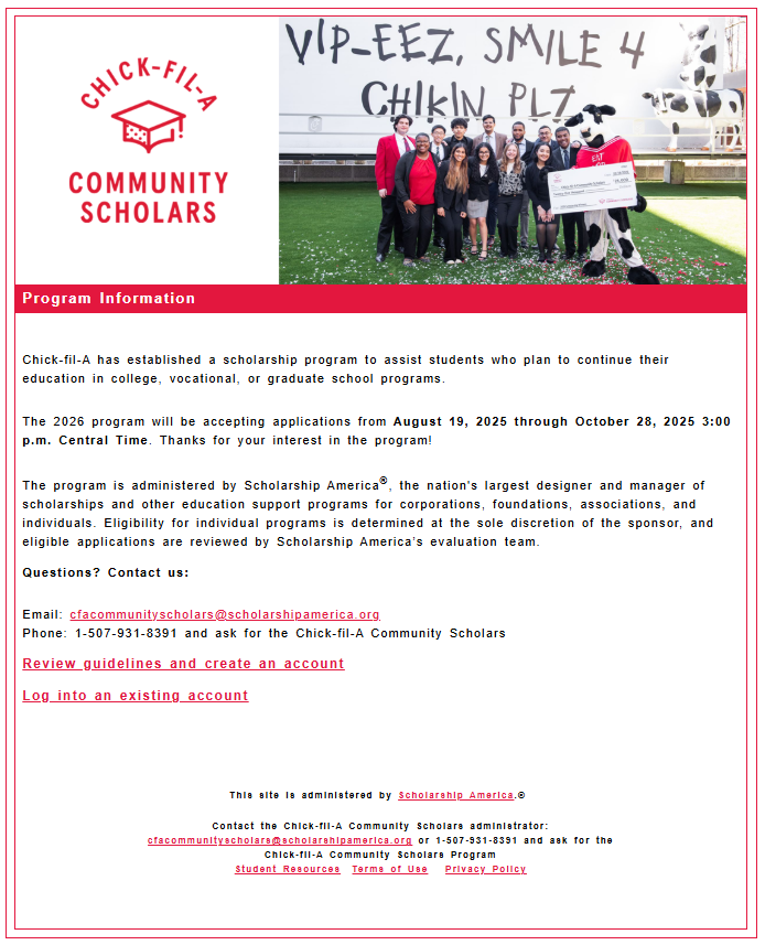 chick fil a scholarship
