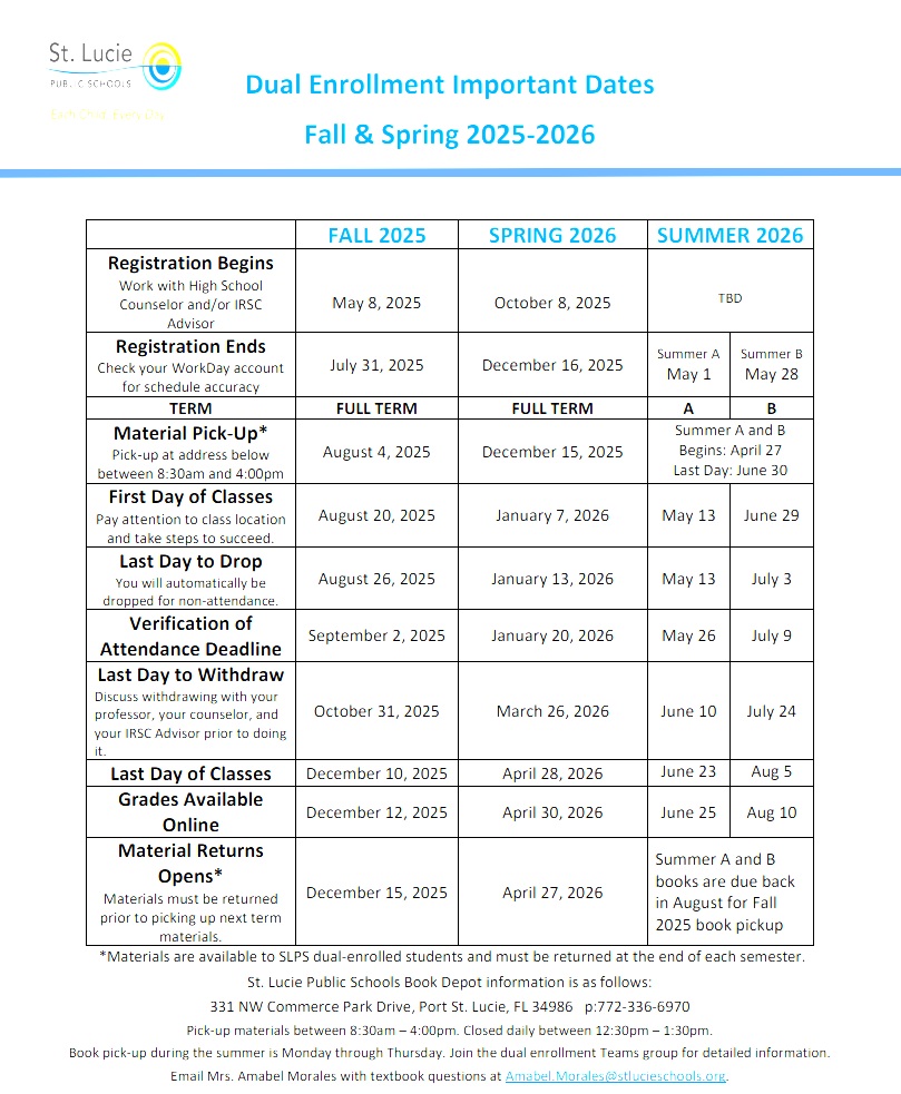 dual enrollment dates
