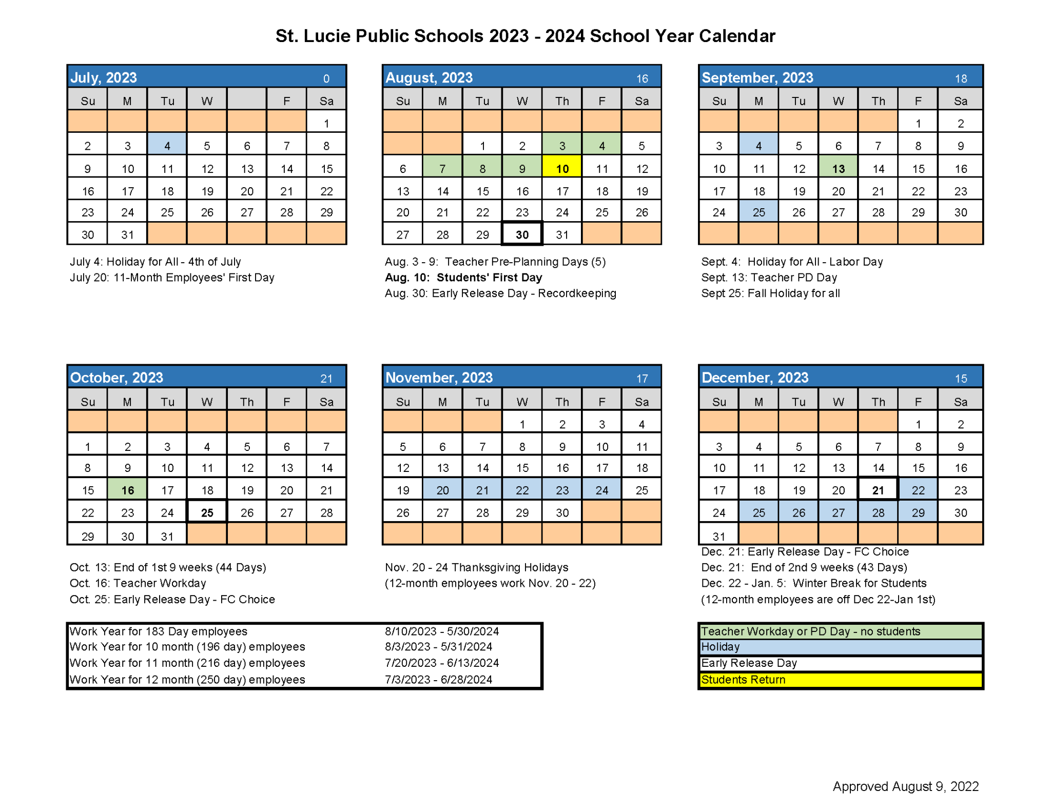 Calendar and Bell Schedules West Gate K 8 School